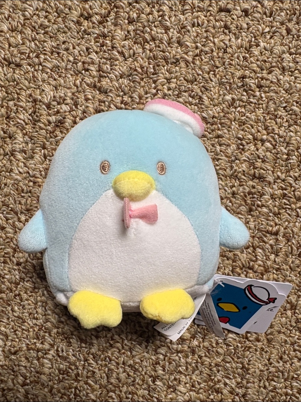 NWT Sanrio Tuxedo Sam (Blue Penguin) with hat and tie 5” Squishy Plushie